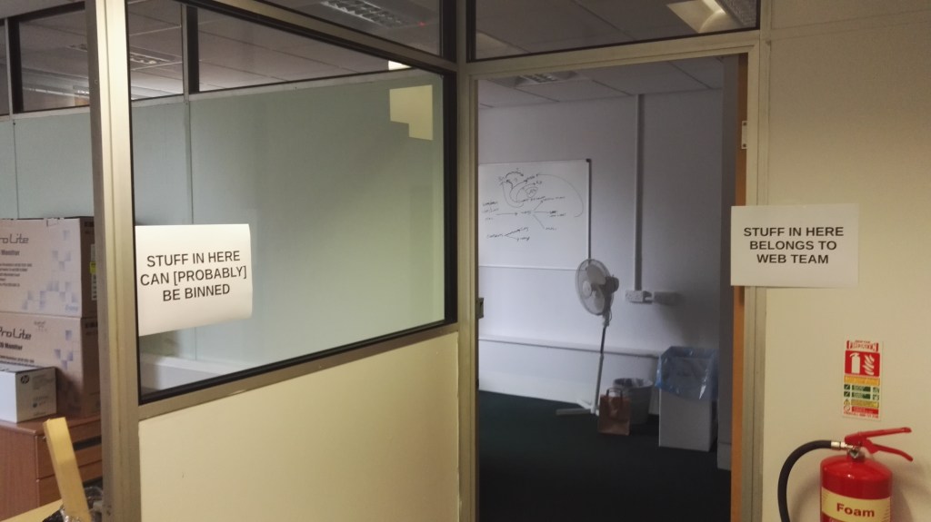 Humour in the office, fighting back the tears of an office move