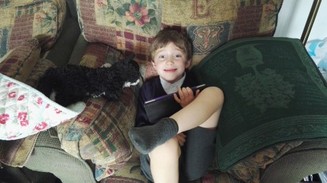 H growing up, but still a happy lad