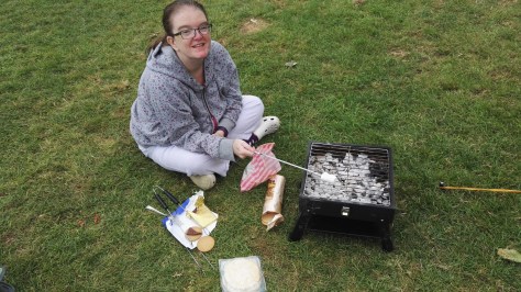 Rach cooking smores!