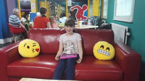 Evie siting pretty at the playcenture in Wells